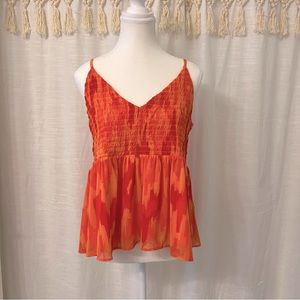 Spaghetti Strap Shirred Blouse